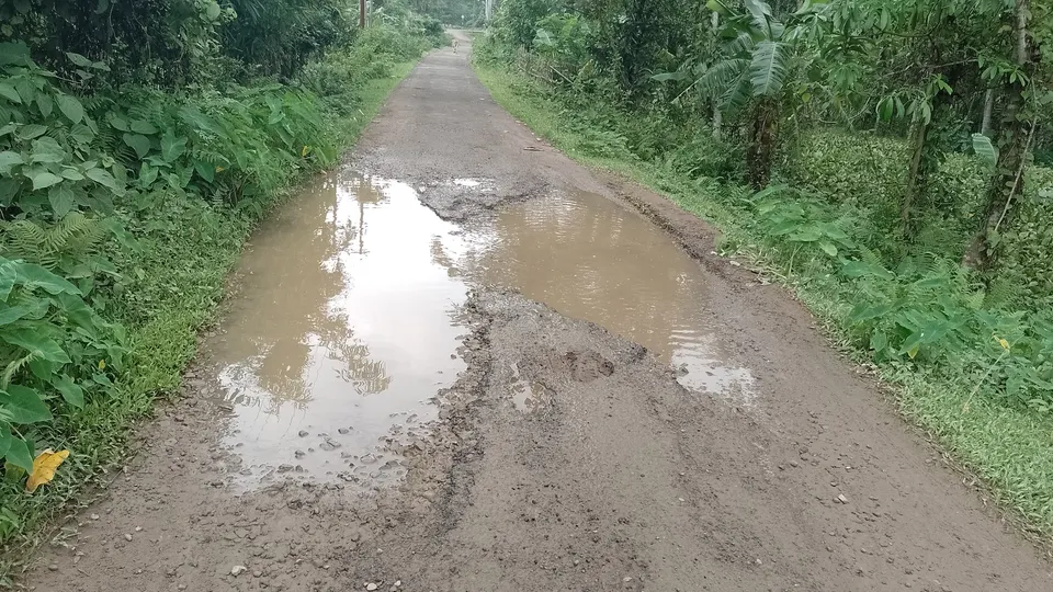 खड्डे पडलेला रस्ता